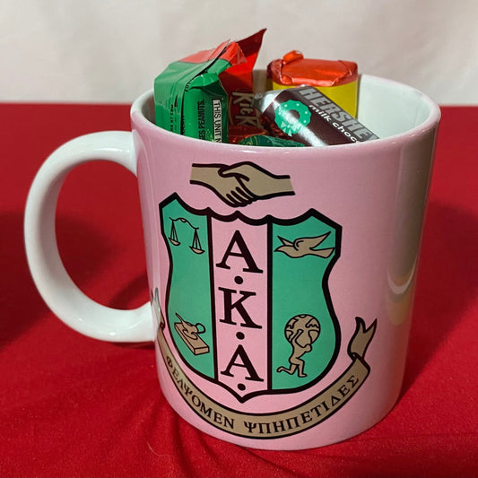 AKA Mug filled with candy
